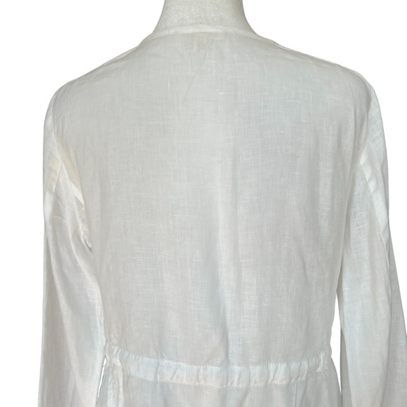 EILEEN FISHER Irish Linen Front Tie Blouse - Picture 5 of 6